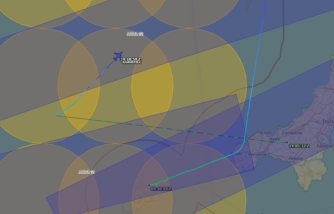 Andyyyyrrrr's tweet photo. 14:14 GUERNSEY 01 RAF P-8 Poseidon
Climbing out after a few hours Operating off the Coast of Cornwall (5k feet or below). Routing for RTB to RAF Lossiemouth, Currently Climbing to FL370.
Working Swan Mil 278.600.
#GURNY01 Tail : #ZP807 https://t.co/dqVybREyQR