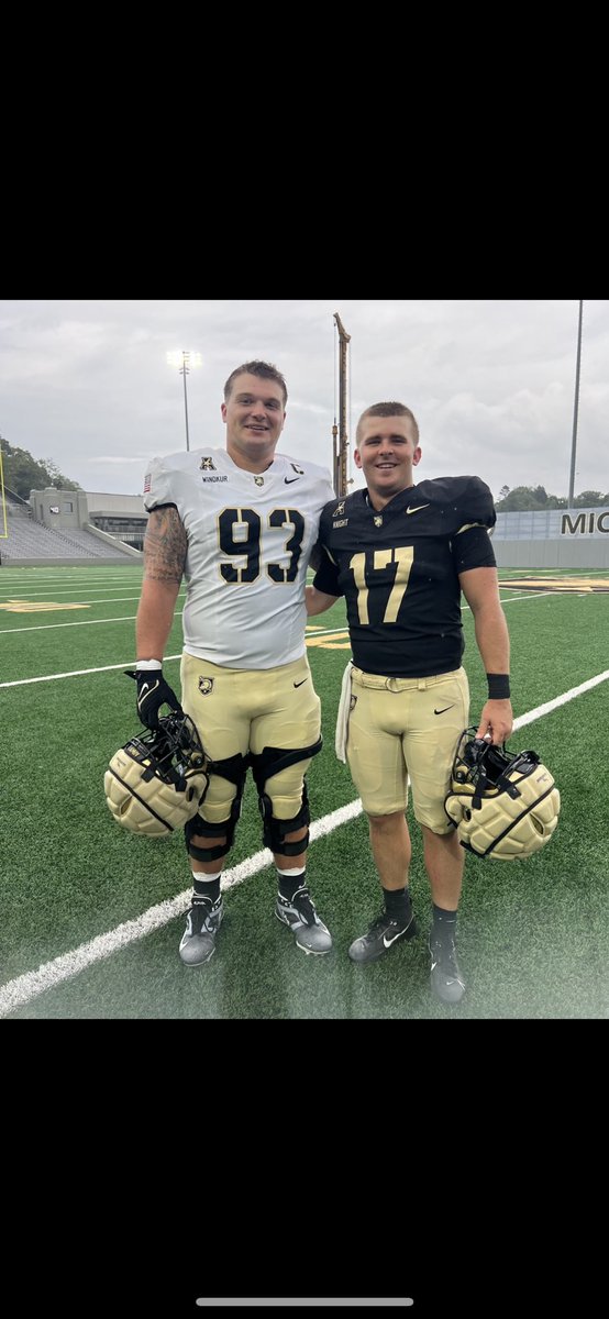 These two men mean a lot our family!   One’s a true Veteran and another in training!!  Proud of what you both stand for…   ⁦<a href="/lukeknightqb/">Luke Knight</a>⁩ &amp; ⁦<a href="/WinokurCody/">Cody Winokur</a>⁩ 🇺🇸🇺🇸🇺🇸