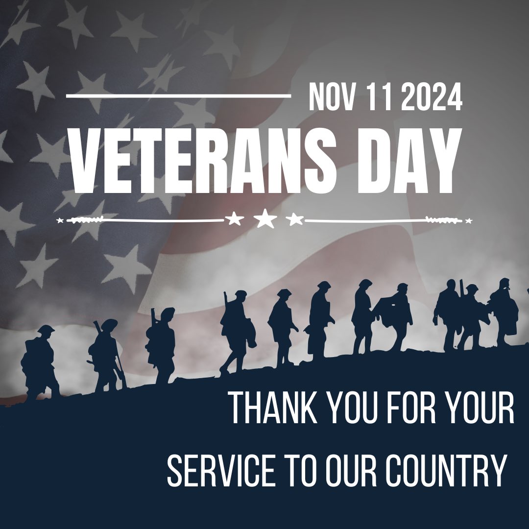 Happy Veterans Day! 

Thank you to all veterans for your courage, strength, and unwavering dedication to protecting our freedoms and keeping our communities safe. We honor your service and sacrifice today and every day.