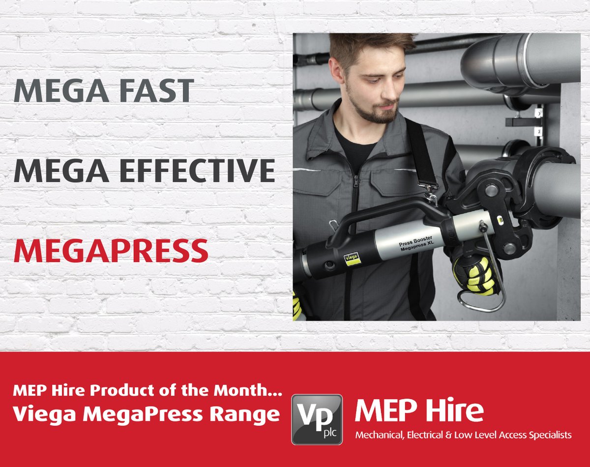MEP_Hire's tweet image. MEP Hire's Product of the Month is…
The Viega Megapress Range - dealing with steel pipes up to 4 Inches without the need for grooving, threading or welding! 
bit.ly/3BL0oy2

#Viega #Pressfit #Pressing #Pipework #Megapress