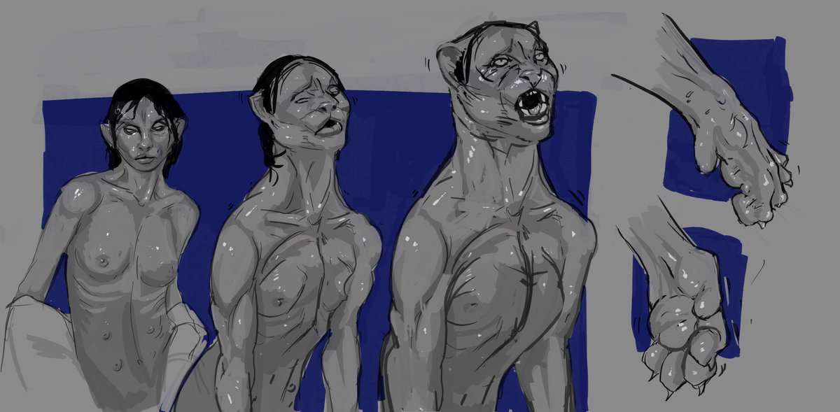 A willing transformation into a big cat.