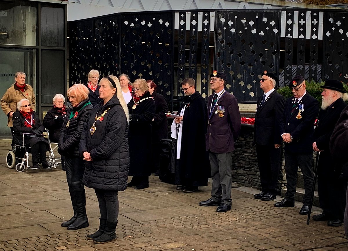 Today, Monday 11 November 2024 we gathered outside Town Halls in both Blackburn and Darwen to pay our respects by observing a two minute silence. We remembered the brave soldiers who fought for this country and those who died protecting us.

<a href="/BwDMayor/">The Mayor of BwD</a>