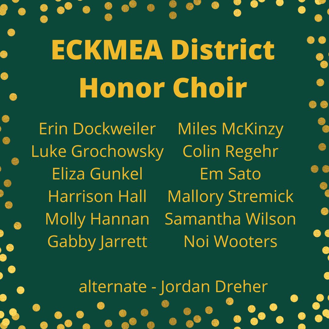 Congrats to the 12 students from South who were selected for ECKMEA district honor choir! Way to go!