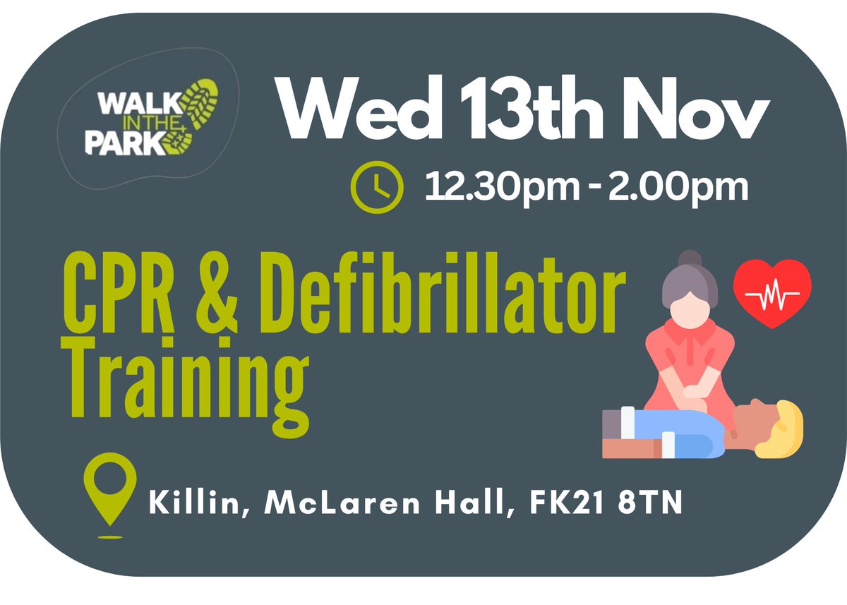 Countryside Trust (@trustinthepark) on Twitter photo 💓FREE CPR & Defib Training | McLaren Hall Killin - 13 November 12.30pm to 2pm
Reserve your place today and help to save a life ➡️fiona@trustinthepark.org
🫶 With thanks to <a href="/Impact_Funding/">Impact Funding Partners</a> + <a href="/StirVolunteer/">SVEnterprise</a> 💓FREE CPR & Defib Training | McLaren Hall Killin - 13 November 12.30pm to 2pm
Reserve your place today and help to save a life ➡️fiona@trustinthepark.org
🫶 With thanks to <a href="/Impact_Funding/">Impact Funding Partners</a> + <a href="/StirVolunteer/">SVEnterprise</a>