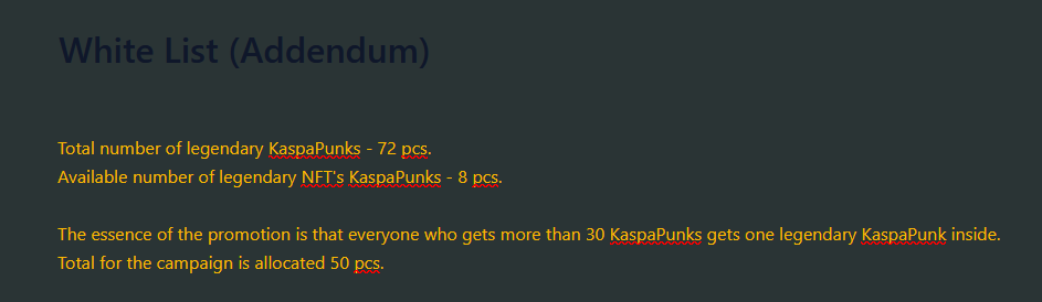 Kaspa_Punks's tweet image. GM! There are only 8 Legendary KaspaPunks left. And 2,484 Classic. Legendary KaspaPunks are running out too fast, so we're increasing the difficulty to get them
Kaspapunks.io
#Kaspa #KaspaPunks #KAS $Kas #KRC721