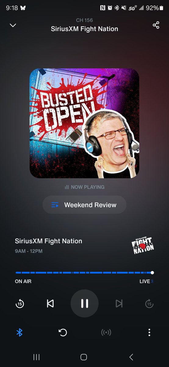 ThatsSoDebonair's tweet photo. Of course I'm listening to @BustedOpenRadio this morning with @davidlagreca1, @TheMarkHenry, &amp; @bullyray5150 ‼️🤘🏽 #BustedOpen247 

And @MongrovianMike is a troublemaker 😆🤣 https://t.co/uw8J8O3xzX