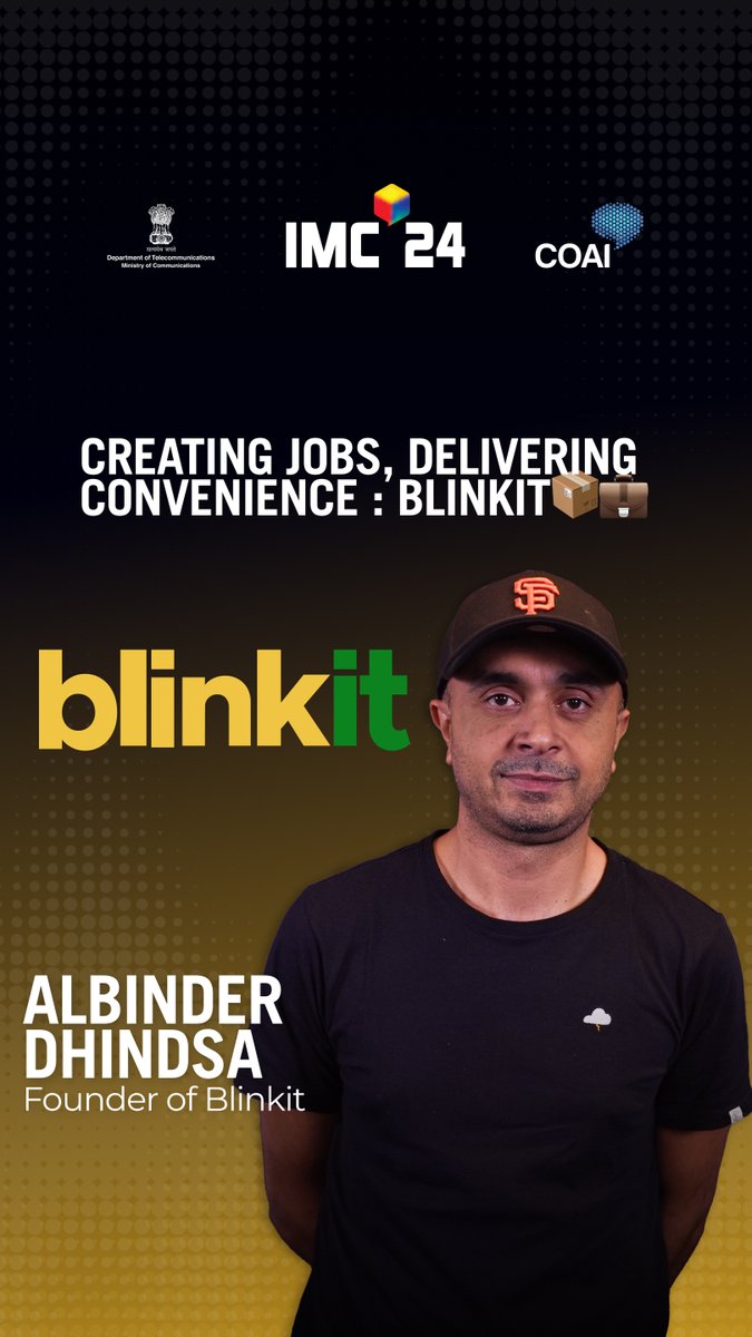 IndiaPodcasts's tweet image. At #IMC2024, @albinder of @Blinkit celebrates the power of tech, innovation, and people—who all are driving convenience and creating opportunities. 🚀📱 
 @indiapodcasts @blinkit @exploreIMC @Officejmscindia @DoT_India @IMCAspire @startupindia 
#TheFutureIsNow #TechForGood