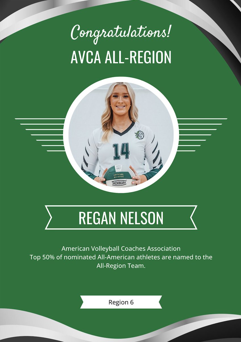 Congratulations to Reagan for being named to the AVCA All-Region team!  
We are so proud of you!
#villemade
🏐💚🏐💚🏐💚🏐💚