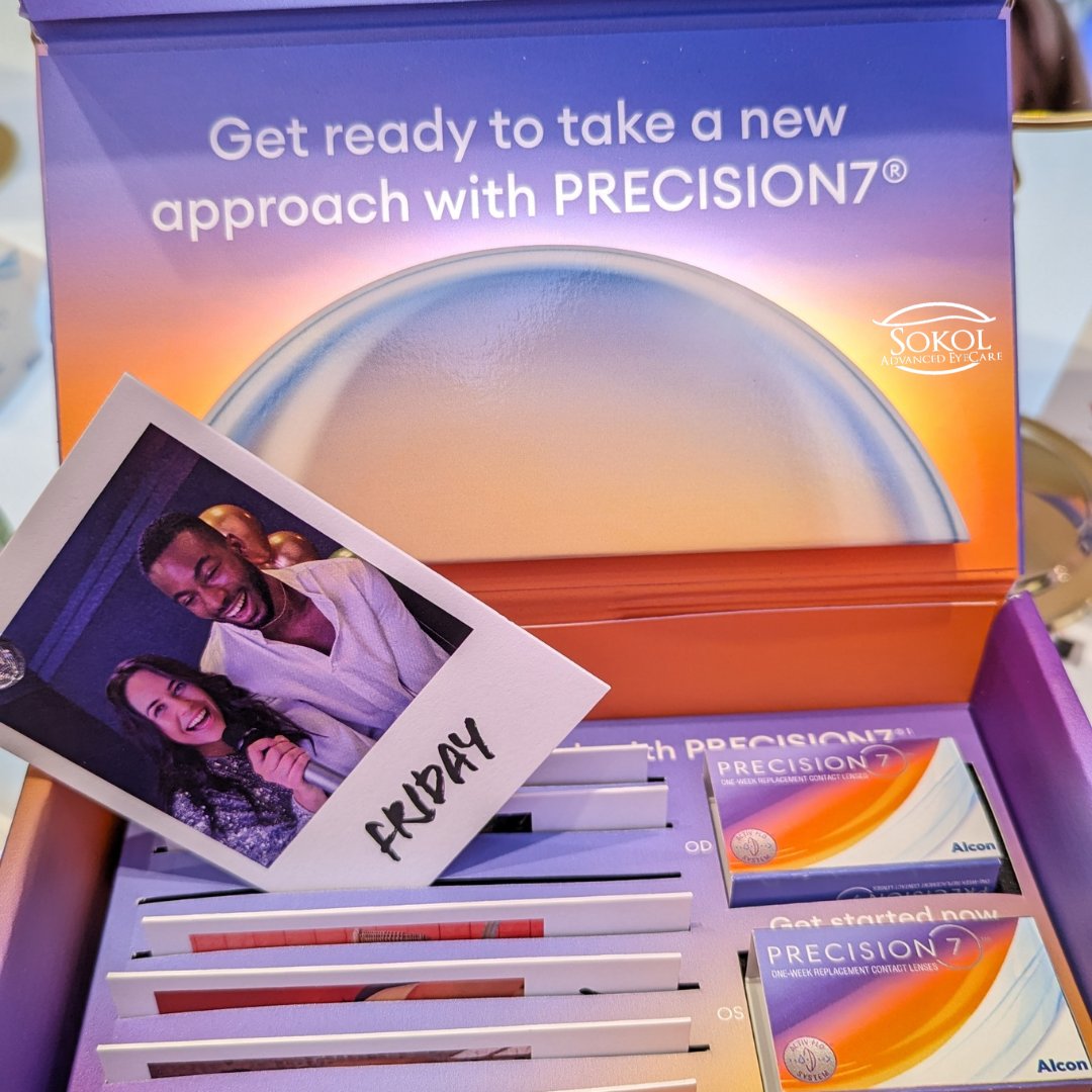 sokoleyecare's tweet image. 🚨 New! Precision 7 one-week lenses are here! Just pick a day, swap them weekly—easy, no guesswork! Available ONLY at our office in both spherical &amp;amp; astigmatism. 👀 #Precision7 #ContactLenses #SokolEyeCare