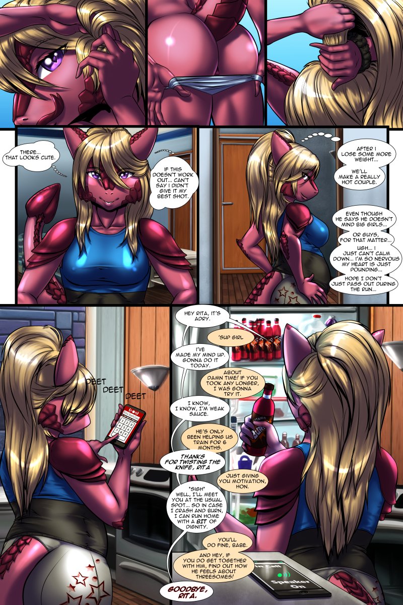 Page 2 of Wild Heat. This was back before I had realized I'd messed around too much with my art tablet screen settings, making all of my shading way too dark. #furrycomicsnsfw #nsfwfurrycomics #furrycomicslgbtq