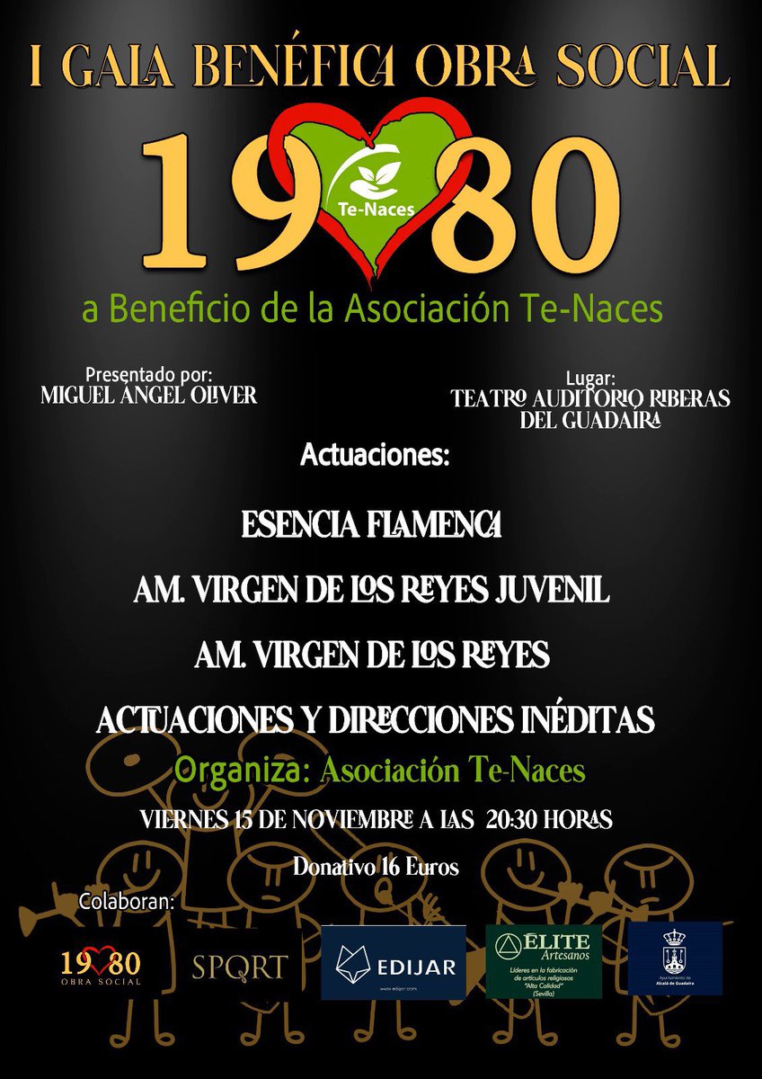 📣¿Quieres escuchar ‘Julia’ en directo?

Este viernes, Primera Gala Benéfica 19❤️80 a beneficio de Te-Naces.

Con <a href="/FernandoLarioss/">Fernando Larios & ESENCIA FLAMENCA</a> confirmado, a lo largo de la semana os iremos contando sorpresas preparadas🫂

🎟️Por una buena causa: entradas.alcaladeguadaira.es/espectaculo/i-…