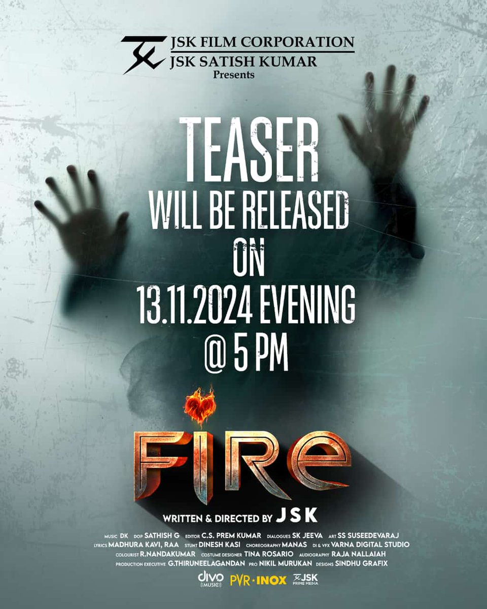 DK_Musicoffl's tweet photo. Prepare for the Mystery to Unfold !!
The Teaser of Romantic thriller will be released on Nov 13th at 5PM🔥

Directed By @JSKfilmcorp

@Officialbalaji
@IamChandini_12
@Rachitha
@ssakshiagarwal
@IamGayathrishan
@gssathishbabu
@ECspremkumar
@Dk_Musicoffl
@onlynikil
@divomusicindia https://t.co/N9jrnOKB4z