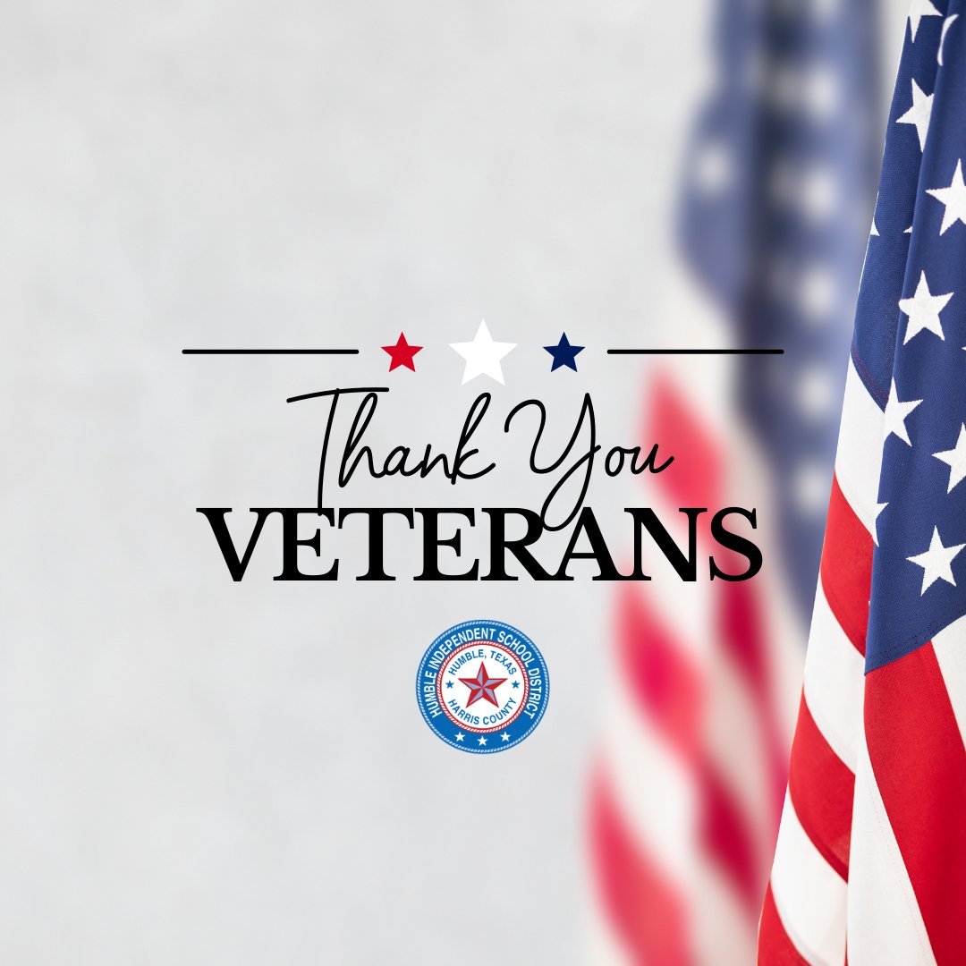 Thank you to all our veterans, especially those who are a part of our #HumbleISDFamily, for your courage, dedication and commitment to serve and protect. Today and everyday, we thank you for your service! 🇺🇸#VeteransDay2024 #ShineOn💫