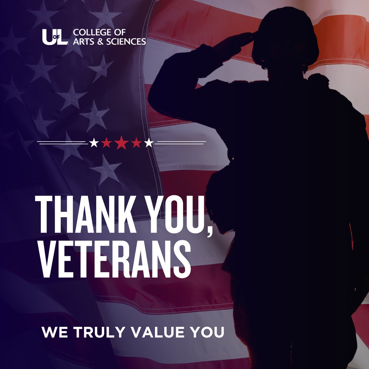 Today, we honor and thank all of the veterans who have bravely served our country. 🇺🇸 Your sacrifices, dedication, and courage have helped protect the freedoms we hold dear. We are grateful for all you’ve done and continue to do. #VeteransDay #ThankYouForYourService #UofL
