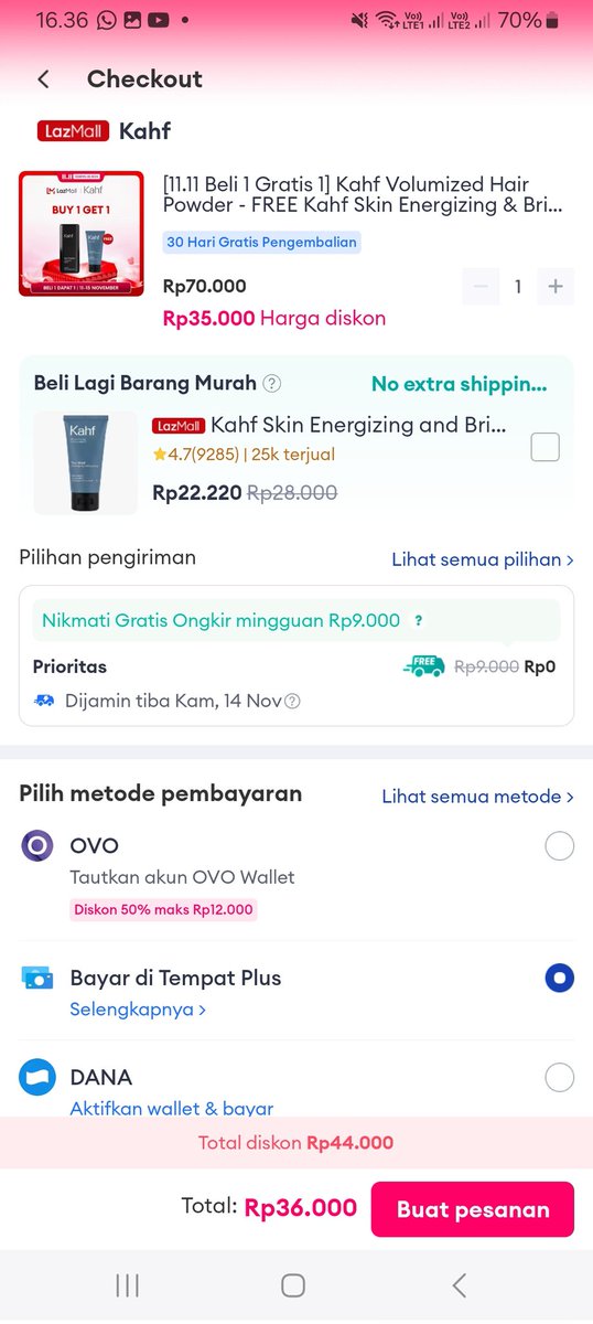 Sabilsanandaa's tweet photo. Mumpung 11 11 banyak diskon nih co khaf buy 1 get 1 free https://t.co/cGYGtFjGAy #Lazada1111TH https://t.co/grMq0iYJEH
