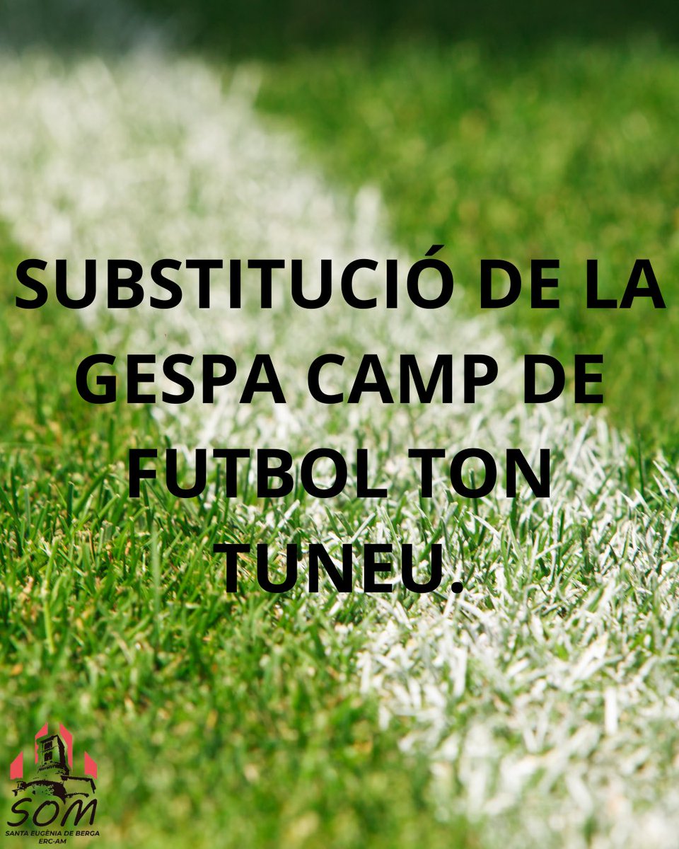 ERC_SEB's tweet photo. 🟢⚽️ Comencen els treballs de substitució de la gespa del camp de futbol!  ⚽️🟢

#SomSantaEugènia #Esports #Equipaments #CompromísAmbElPoble @AjuntamentSEB @JESantaEugenia  @BCNPROSoccer_ @diba @ERCOsona @Esquerra_ERC 👇 https://t.co/RTZhqldz9m