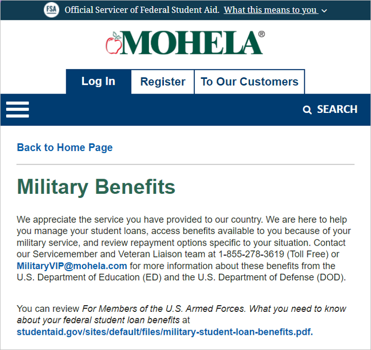MOHELA would like to express our deep appreciation to our nation’s servicemembers and their families this #VeteransDay.

Our Servicemember and Veteran Liaison team is here to help you access repayment benefits available to you because of your service: mohela.com/DL/resourceCen….