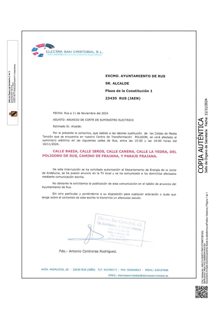 ‼️INFORMACIÓN RELEVANTE‼️
Desde la empresa suministradora de energía nos adjuntan nota para difundir.