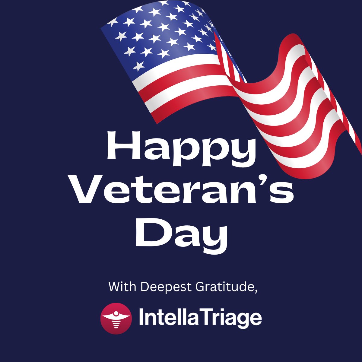 IntellaTriage's tweet photo. Today, we honor and thank the brave veterans who have served our country. Your courage, dedication, and sacrifice inspire us all. 🇺🇸 #VeteransDay #ThankYouForYourService #Gratitude https://t.co/eTUhAKv5RQ