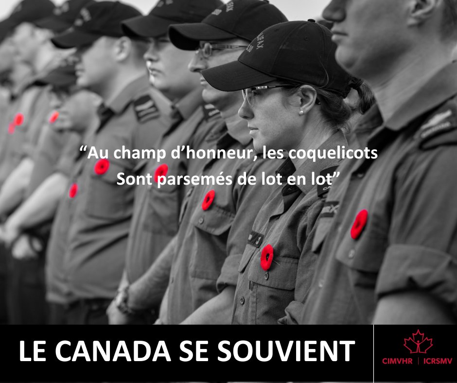 CIMVHR_ICRSMV's tweet photo. This Remembrance Day we show recognition to the bravery and devotion of those who serve and have served. Their sacrifice has shaped our nation, and we are deeply grateful for their service.
 
Together, we remember.
 
#Lestweforget #CanadaRemembers

--

En ce Jour du Souvenir, nous sommes reconnaissants du courage et du dévouement de ceux et celles qui servent et qui ont servi. Leurs sacrifices ont façonné notre nation et nous sommes éternellement reconnaissants de leur service.
 
Ensemble, nous nous souvenons.
 
#NoublionsJamais #LeCanadaSeSouvient