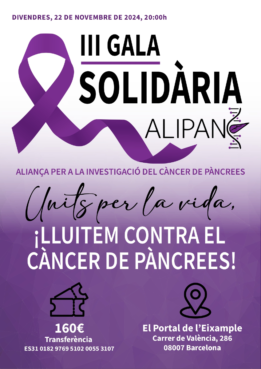 El proper 2️⃣2️⃣ de Novembre no us perdeu la III Gala solidària ALIPANC per l'investigació en #càncer de pàncrees

📍El Portal de l’Eixample
🕰️ 20:00

Per a més informació: i.mtrbio.com/jckyhttdqt