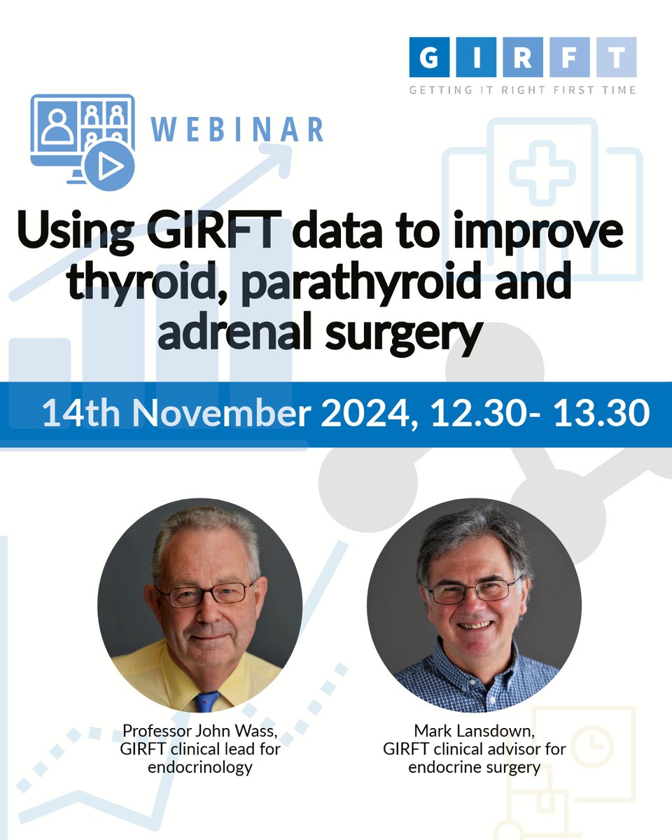 Are you familiar with the endocrine compartment on MHS?

🔷 more than 30 metrics
🔷compare performance
🔷opportunities for improvement

Join GIRFT’s webinar to learn more 14/11 @ 12.30

Register now: bit.ly/4efMz8t