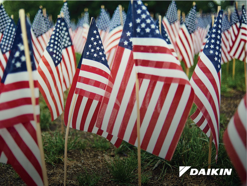 As a Patriotic Employer, Daikin Applied Americas is proud to recognize all who have served in the United States Armed Forces.

We are grateful for everything you and your families have given to our country.

Daikin thanks you for your service!
