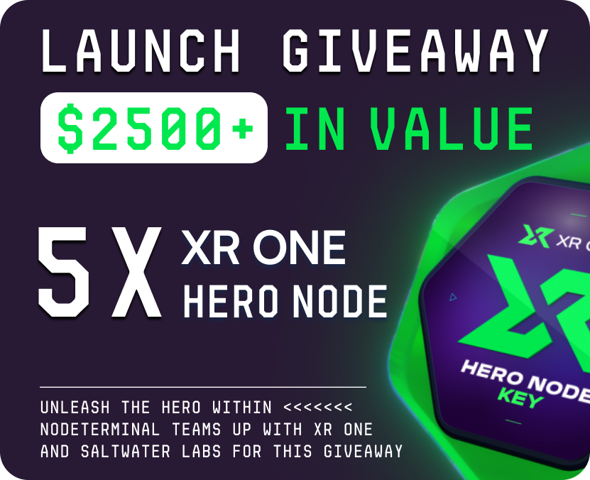 We're giving away 5⃣ XR One (<a href="/XR_Foundation/">XR One Network</a>) Nodes by @saltwatergames, worth $2500+ to 5⃣ lucky winners.

Be part of the next gen of decentralized gaming nodes! 🎮

⏳ Hurry! The giveaway is open for a limited time. 

👇LINK BELOW