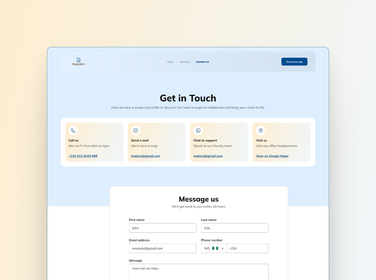 techsisgloria's tweet photo. There is a constant: I dish beautiful designs!!
Beautiful Monday from MateraPro🧡
#ui #ux #uidesign #uxdesign #design #figma #designtwitter #uiuxdesign #constructruction https://t.co/XkPLJtrc6p