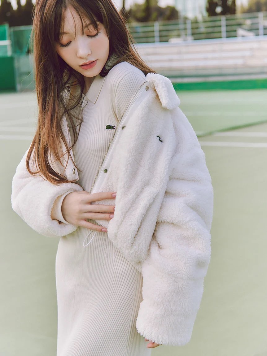 SNIDEL】 LACOSTE別注アイテム クロップドダウンジャケット