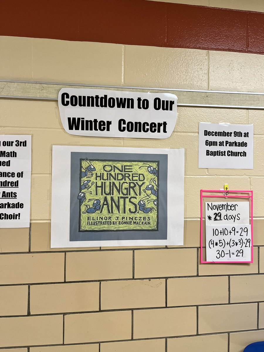 Math and music integrated concert! It’s been fun to merge the two <a href="/ParkadePanthers/">Parkade Elementary</a> The countdown is on!