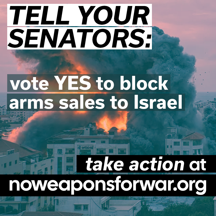 demandprogress's tweet image. NEXT WEEK the Senate will vote on blocking several offensive arms sales to Israel, sending a strong signal to Netanyahu that the war must end.

We launched NoWeaponsforWar.org with over 55 partners, where you can look up where your Senator stands on the vote and take action.