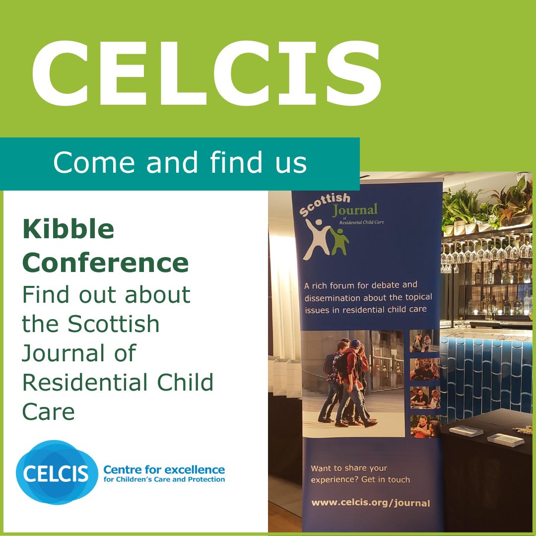 Drop in on our Scottish Journal of Residential Child Care stand at the Kibble Annual Conference today and find out more about our free, international, peer-reviewed journal about the research, policy and practice taking place in residential child care. #KibbleConf #SJRCC