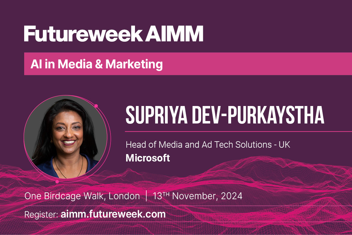 videoweek's tweet image. We are delighted  to announce Supriya Dev-Purkaystha, @Microsoft will be speaking at FutureWeekAIMM

The 13th November, 2024 at One Birdcage Walk, London.

For more information and to register: aimm.futureweek.com

#FWAIMM24 #FutureWeekAIMM #Media #AI #Advertising