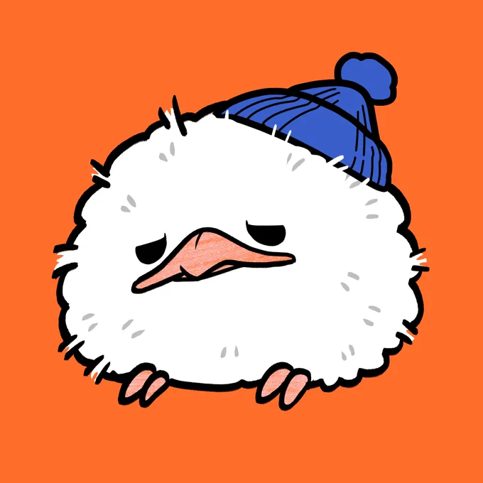 こないだ描いたヨタカの雛清書した。なんかラフのがふわふわ感出てた気がするけどちょいレトロで可愛く描けた 