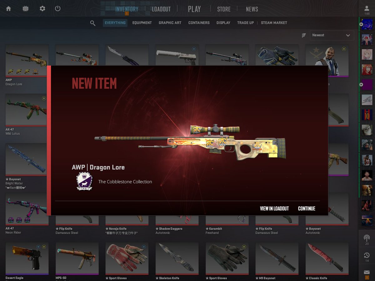 New day, new skin! Awp Dragon Lore FN just landed in my inventory 😍 Always  buying more w/ crypto Dms open :D