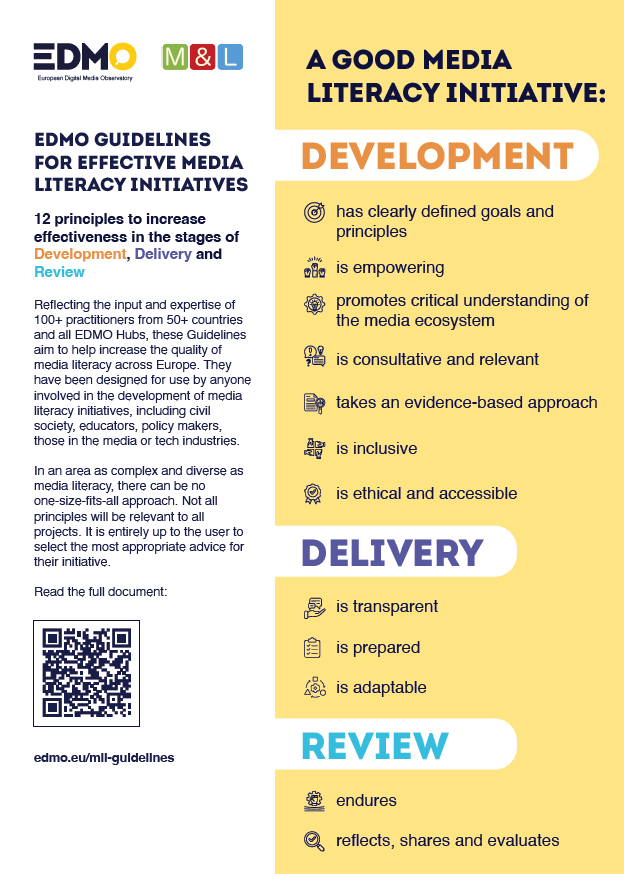 HdmoHub's tweet photo. 💻 #EDMOeu guidelines for effective #medialiteracy initiatives are launched and can be downloaded for free
👉 https://t.co/BqZXl3bYkp
#fighting #disinformation #HDMO @EDMO_EUI https://t.co/7oy00CnFu8