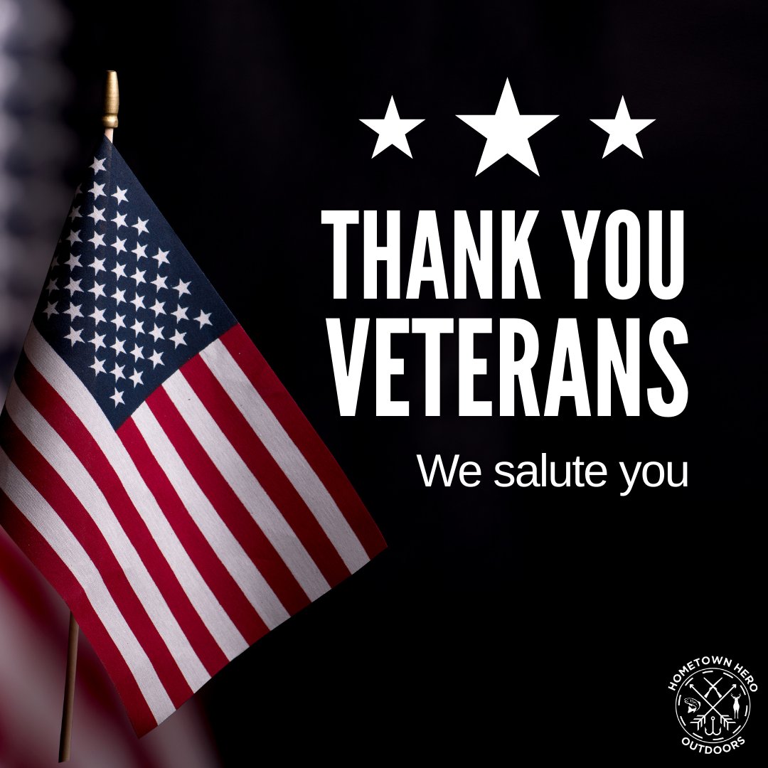 The_Real_HHO's tweet photo. 📷 Honoring Our Veterans 📷
Today, we honor and celebrate the brave men and women who have served our country with courage, commitment, and resilience. At Hometown Hero Outdoors, we’re proud to support veterans who continue to make a difference—both in the field and back home. https://t.co/whYJhEWG1G