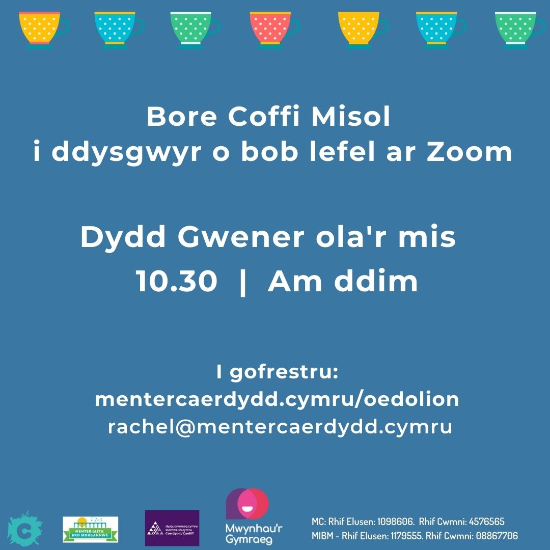 Menter Bro Morgannwg (@mibromorgannwg) on Twitter photo Cofiwch gofrestru ar gyfer y sgwrs Zoom ar fore Gwener, 29 Tachwedd! Register here for our Zoom chat for new Welsh speakers on the last Friday of the month! <a href="/LearnWelshBro/">LearnWelshBro</a> menterbromorgannwg.cymru/event/bore-cof… Cofiwch gofrestru ar gyfer y sgwrs Zoom ar fore Gwener, 29 Tachwedd! Register here for our Zoom chat for new Welsh speakers on the last Friday of the month! <a href="/LearnWelshBro/">LearnWelshBro</a> menterbromorgannwg.cymru/event/bore-cof…