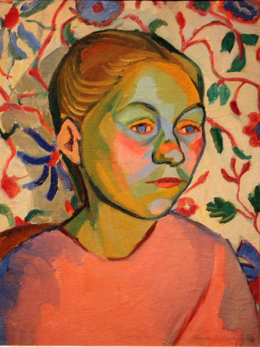womensart1's tweet photo. Ukrainian-born French artist Sonia Delaunay, Finlandaise, 1908 #womensart https://t.co/SNCcBSouVv