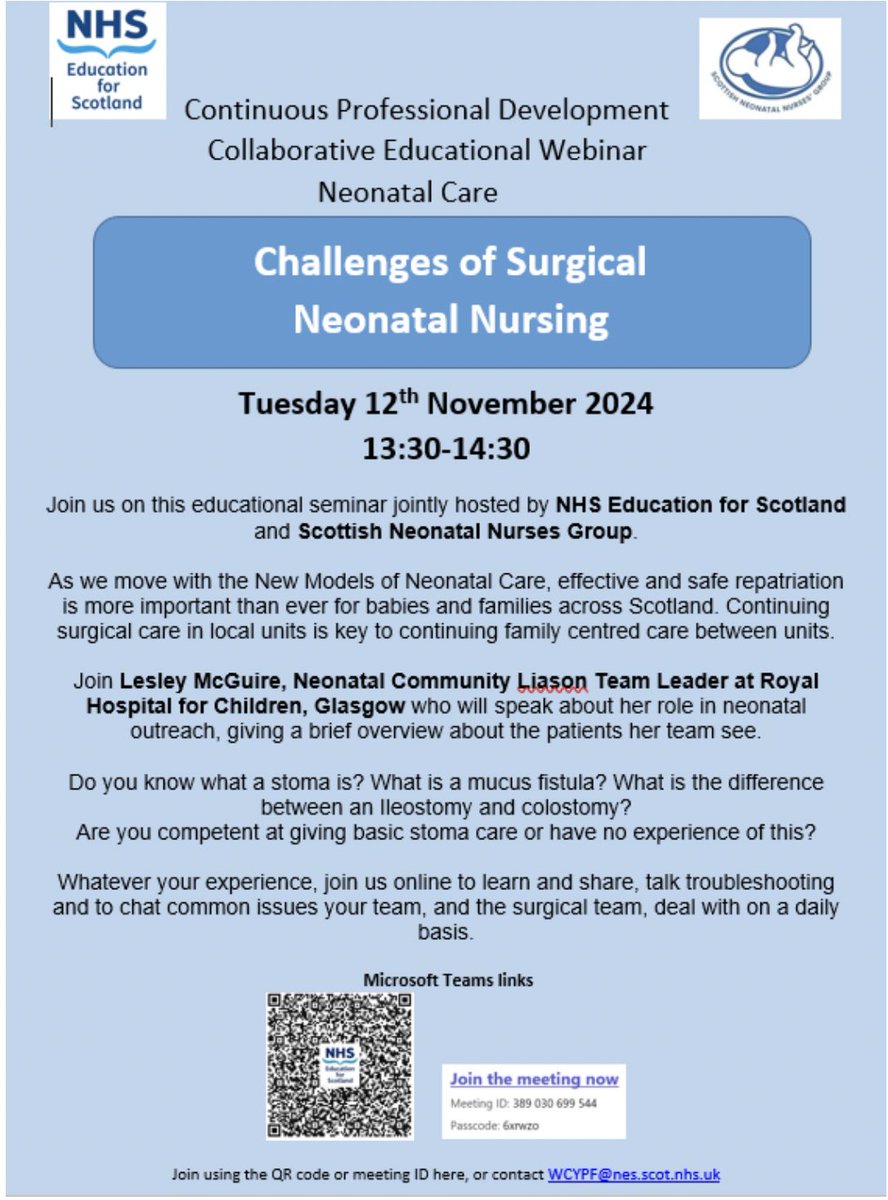 Scottish Neonatal Nurses' Group ๐ (@scotneonurses) on Twitter photo Join us tomorrow for this excellent collaborative webinar! DM us or email WCYPF@nes.scot.nhs.uk Join us tomorrow for this excellent collaborative webinar! DM us or email WCYPF@nes.scot.nhs.uk