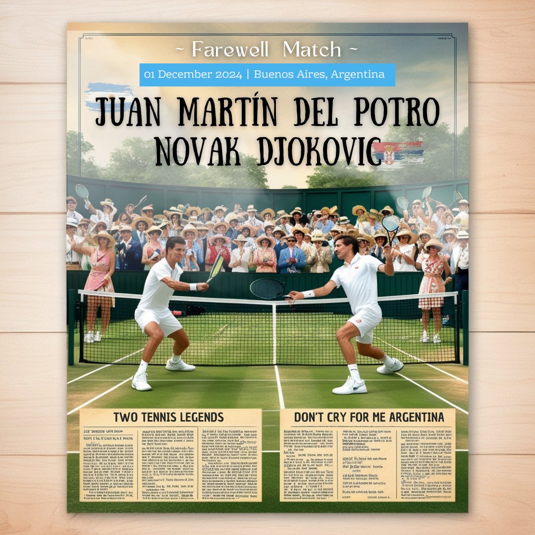 SportsEvents365's tweet photo. ✨ Witness History in the Making! 🎾

Join us for an unforgettable night in Buenos Aires as tennis titans Novak Djokovic and Juan Martín del Potro clash in Del Potro's epic farewell match.

Tickets: https://t.co/UH2lgEcCAw https://t.co/3CbbWmW8zu