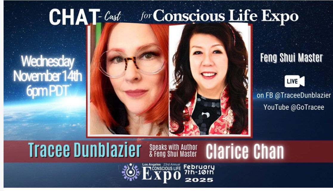 MasterClarice's tweet photo. Join me on my upcoming chat with Tracee Dunblazier !  Save the date : Nov 14 @ 6pm PT / SGT 10am Nov 15 🌹#yearofthesnake #consciouslifeexpo 
#LosAngeles 
#lunarnewyear2025
#astrology 
#fengshui 
#ancientwisdom https://t.co/6yfX5lbH04