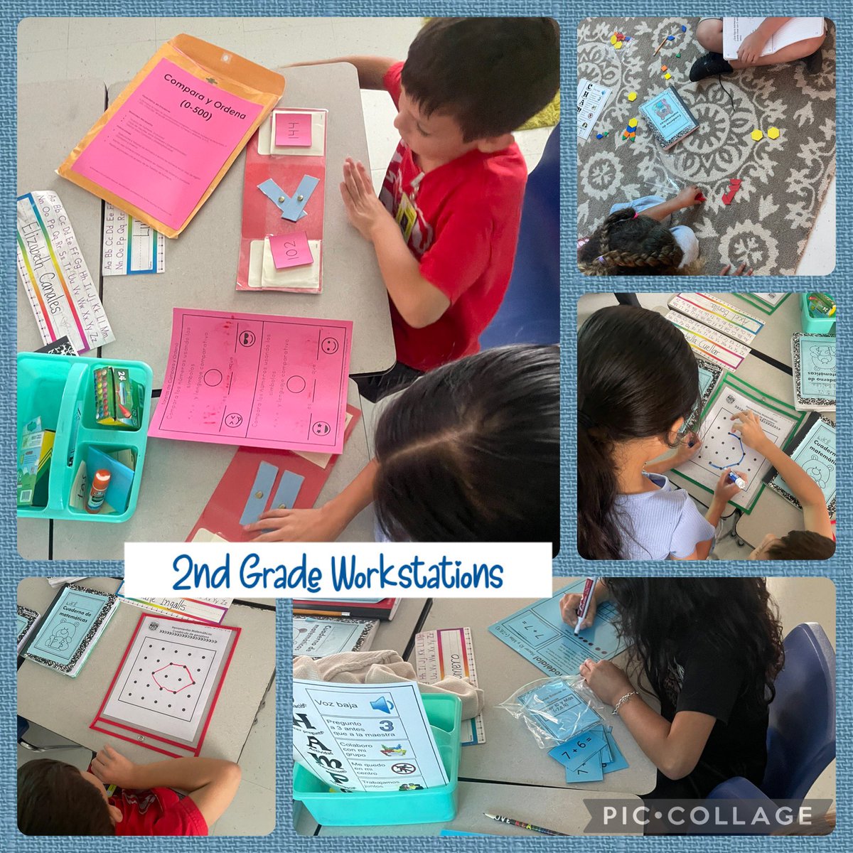 AlanizYagaira's tweet photo. Workstations are in full swing in 2nd grade! Students are problem solving, working on fact fluency, and reinforcing essential standard concepts. #PISDMathChat @PISDESMath @LauraBush_Elem #BushBearsMath https://t.co/6zoi43JMcT