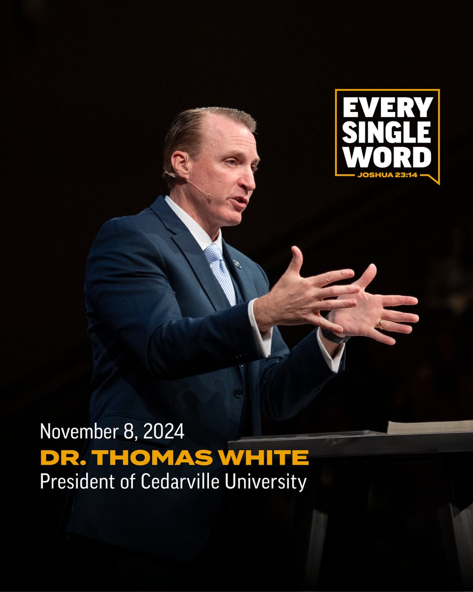 cedarville's tweet photo. ๐
@drthomaswhite reminded us in chapel of the Lordโs never-ending mercy.
๐ Watch the full service at https://t.co/tlpo3NJWRh!
#CUinChapel #cedarville #CUFriday https://t.co/o02vJiGmF4