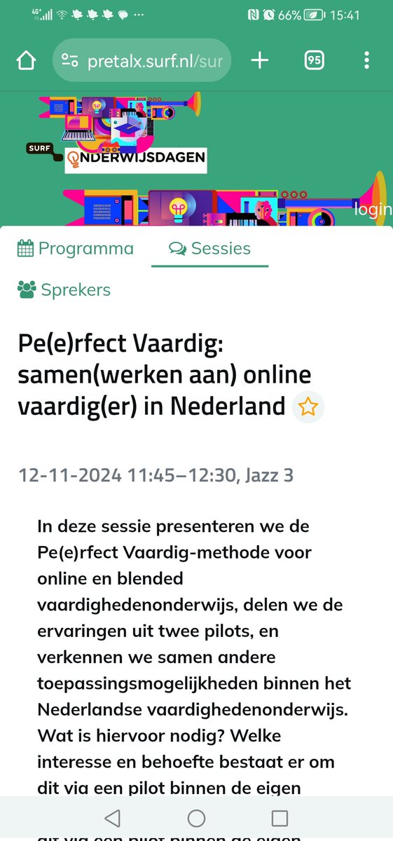 Morgenochtend presenteren <a href="/rnaounl/">Rob Nadolski</a> en ik de Pe(e)rfect vaardigmethode voor online vaardighedenonderwijs en gaan met het publiek in gesprek op de <a href="/SURF_NL/">SURF-coöperatie</a> onderwijsdagen 2024 in Den Haag. Denk en doe mee om 11.45 uur in zaal Jazz 3! Zie ook: pretalx.surf.nl/surf-onderwijs…  <a href="/OU_Nederland/">Open Universiteit</a>