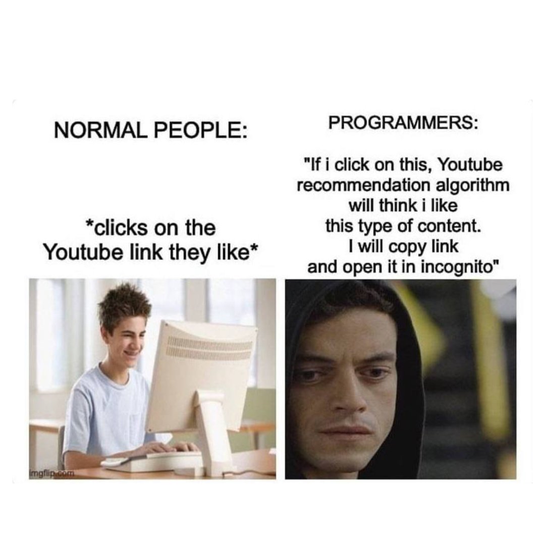 PR0GRAMMERHUM0R's tweet photo. normalPeopleVsProgrammers https://t.co/4lZdPmuavh https://t.co/9qXWBPC6uX