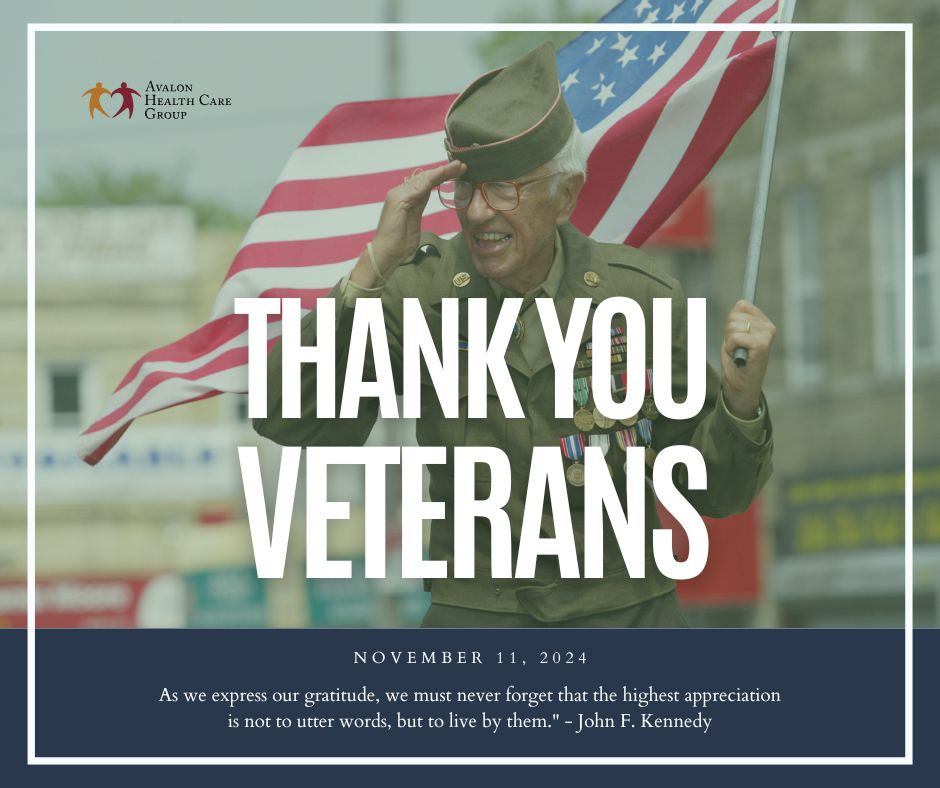 avalonhcgroup's tweet photo. Happy veterans day from everyone at Avalon Health Care!

#veteransday 
#thankyou https://t.co/UzvesHCQBI