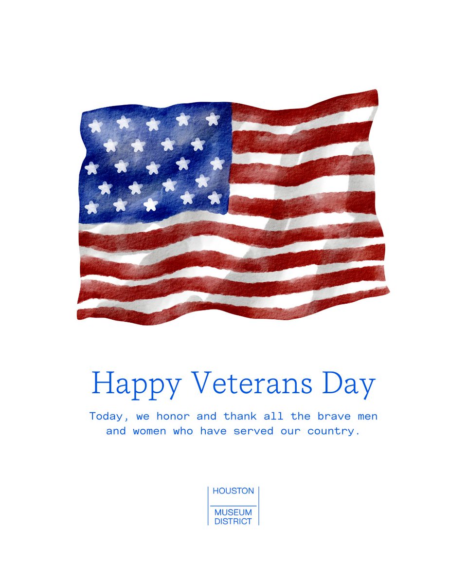 HOUMuseums's tweet photo. Today, we honor and thank all the brave men and women who have served our country. Happy Veterans Day! πΊπΈ
β
-β
#HOUMuse #HoustonMuseums #HoustonTX #Houston #VisitHouston #MuseumDistrict #HOU https://t.co/5XXIlIHIrq