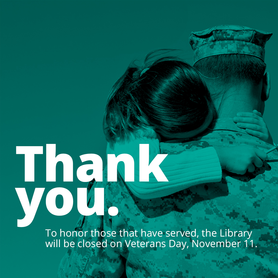 In observance of Veteran's Day all four Chandler Library locations will be closed today. We will resume normal hours tomorrow morning. Remember, we're always open at chandlerlibrary.org